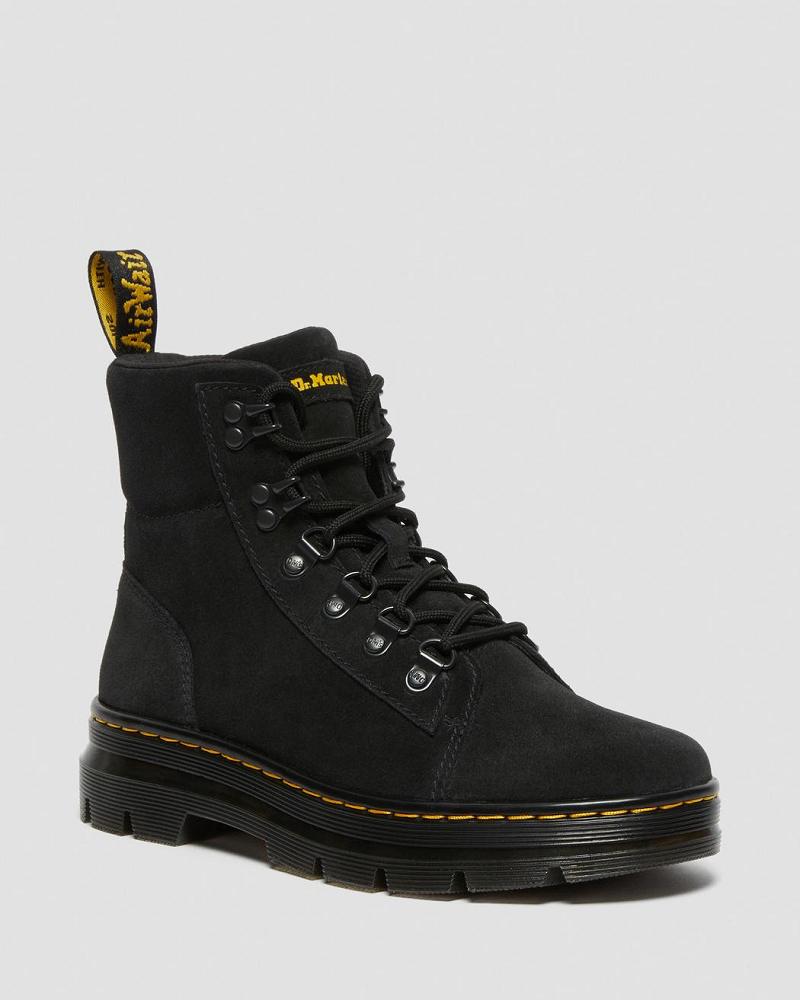 Dr Martens Combs Women Ruskind Fritidsstøvler Dame Sort | DK 84UZG